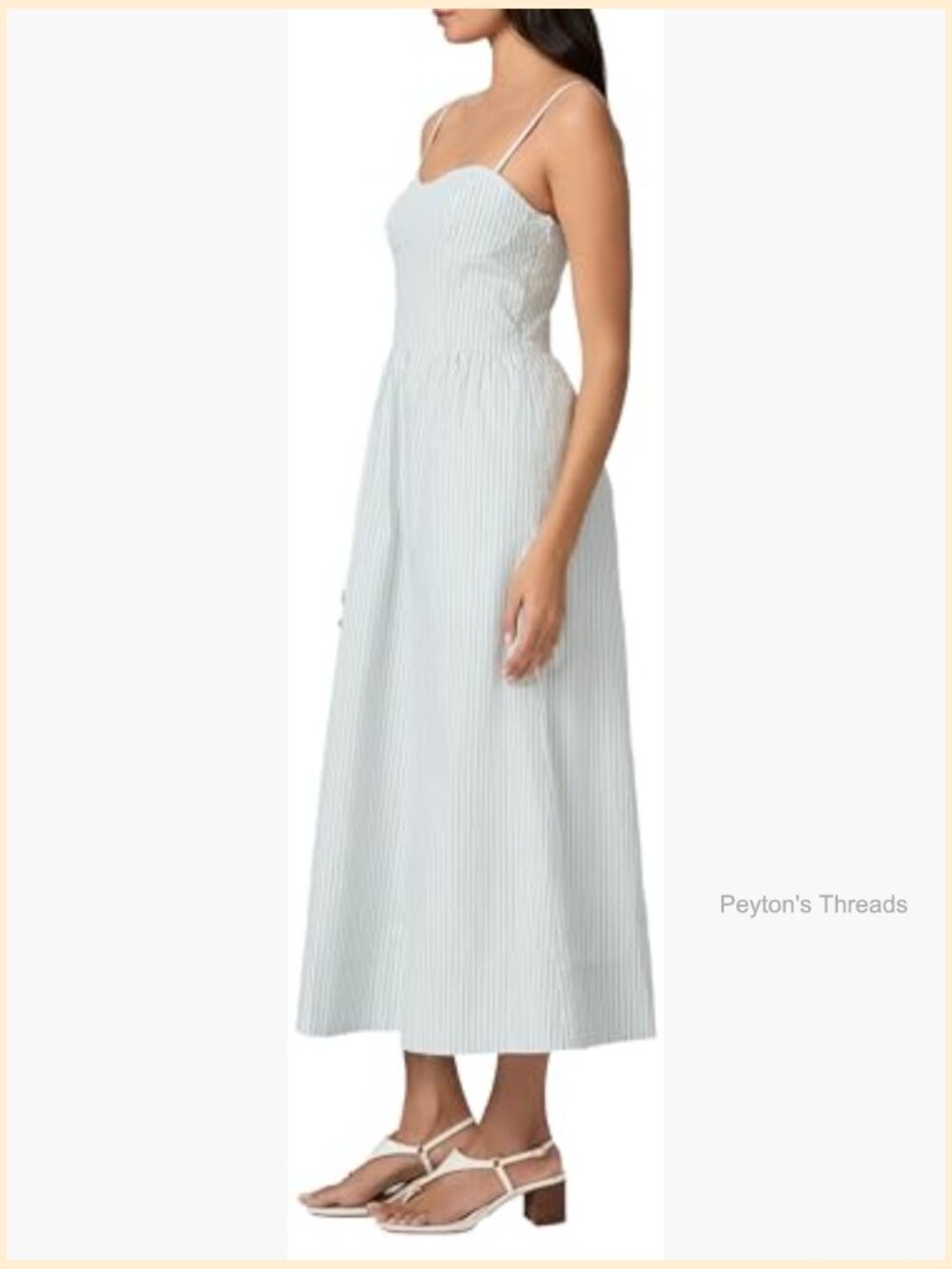 Fit-and-Flare Midi Dress with Sweetheart Neck and Zipper Back - Picture 2 of 4